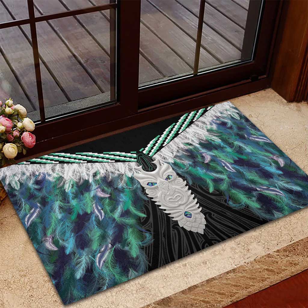 Aotearoa Korowai Motif Rubber Doormat Maori Tane Poutama