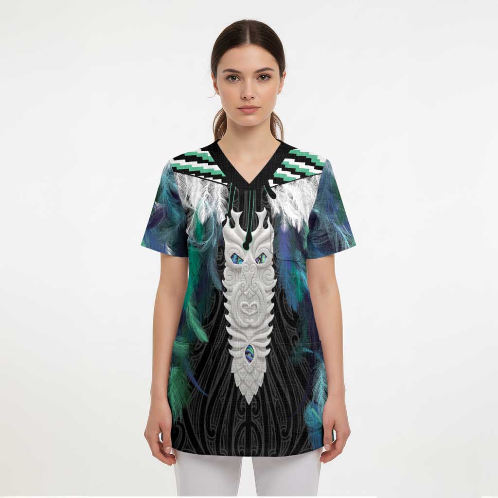 Aotearoa Korowai Motif Scrub Top Maori Tane Poutama LT14 - Polynesian Pride