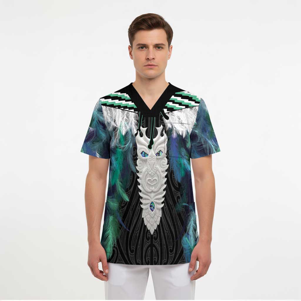 Aotearoa Korowai Motif Scrub Top Maori Tane Poutama LT14 - Polynesian Pride