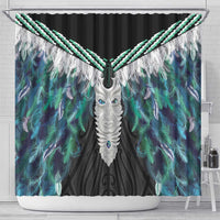 Aotearoa Korowai Motif Shower Curtain Maori Tane Poutama