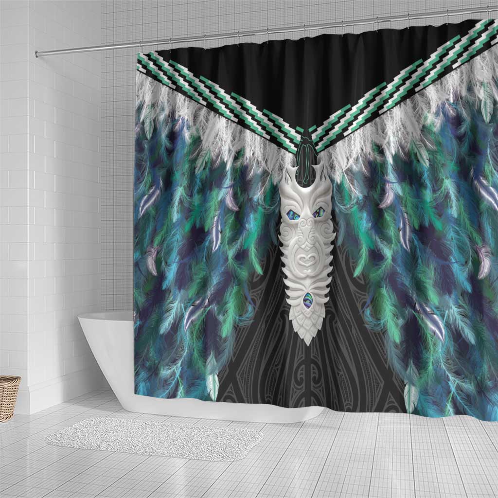 Aotearoa Korowai Motif Shower Curtain Maori Tane Poutama
