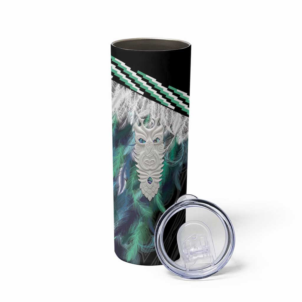 Aotearoa Korowai Motif Skinny Tumbler Maori Tane Poutama