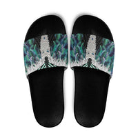 Aotearoa Korowai Motif Slide Sandals Maori Tane Poutama - Polynesian Pride