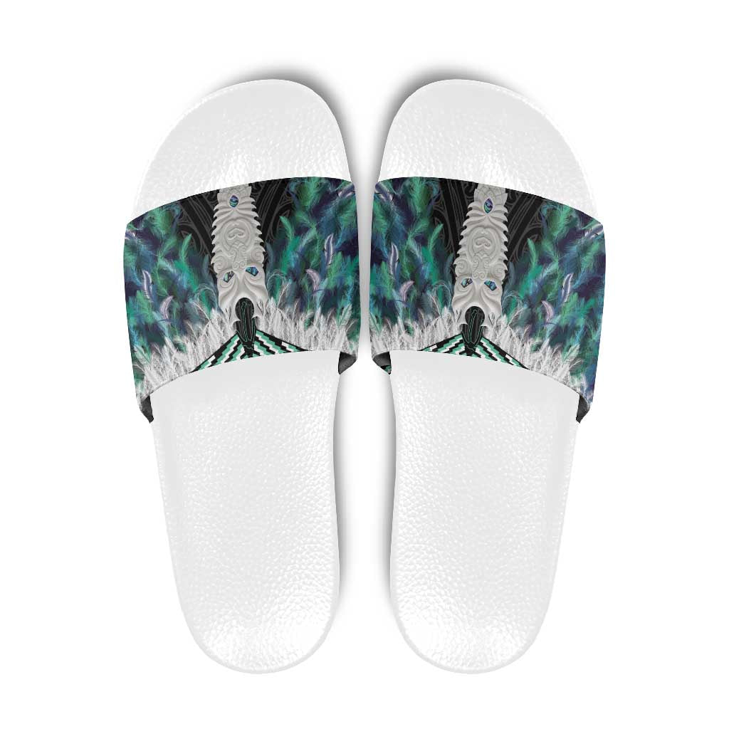 Aotearoa Korowai Motif Slide Sandals Maori Tane Poutama - Polynesian Pride