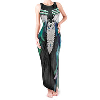 Aotearoa Korowai Motif Tank Maxi Dress Maori Tane Poutama