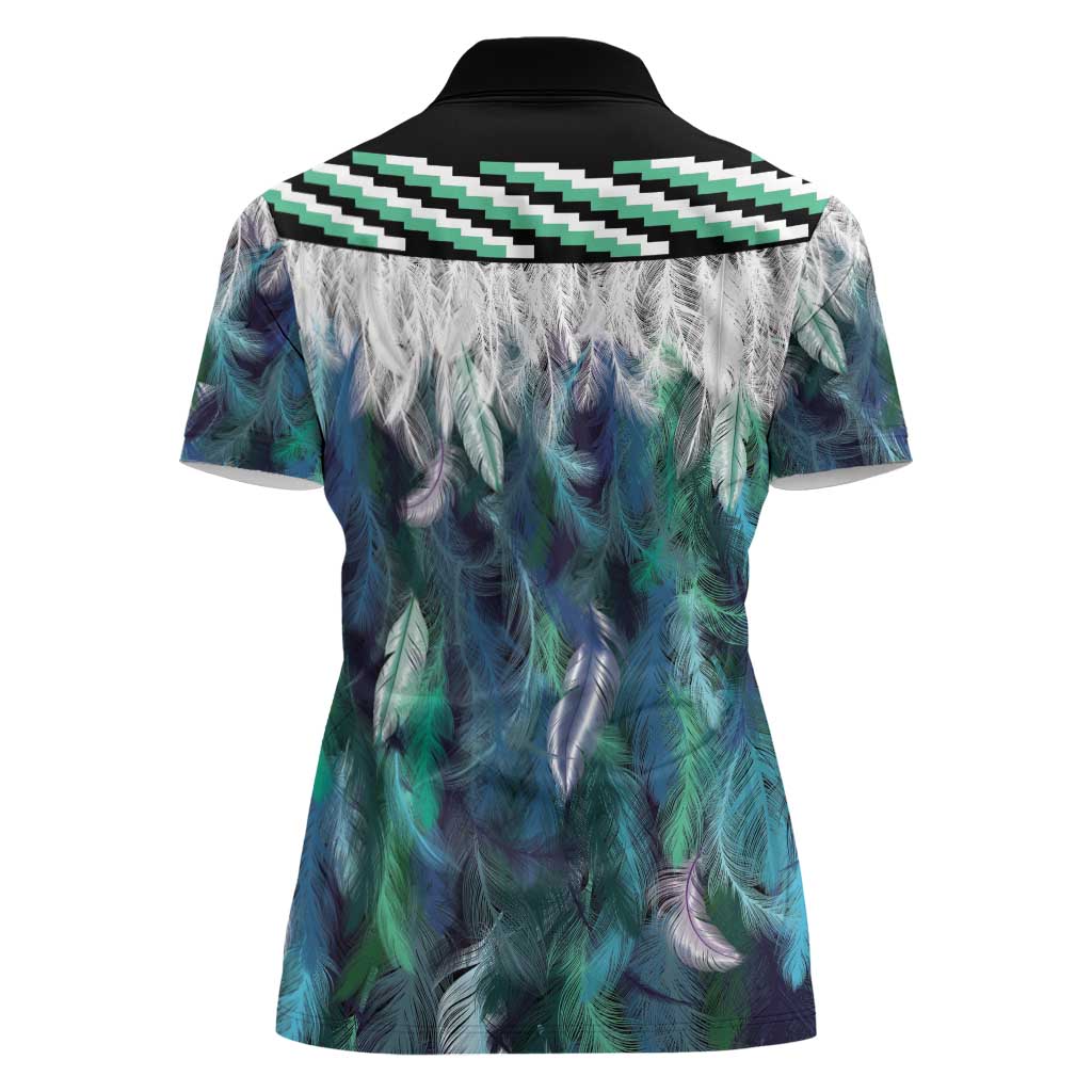 Aotearoa Korowai Motif Women Polo Shirt Maori Tane Poutama