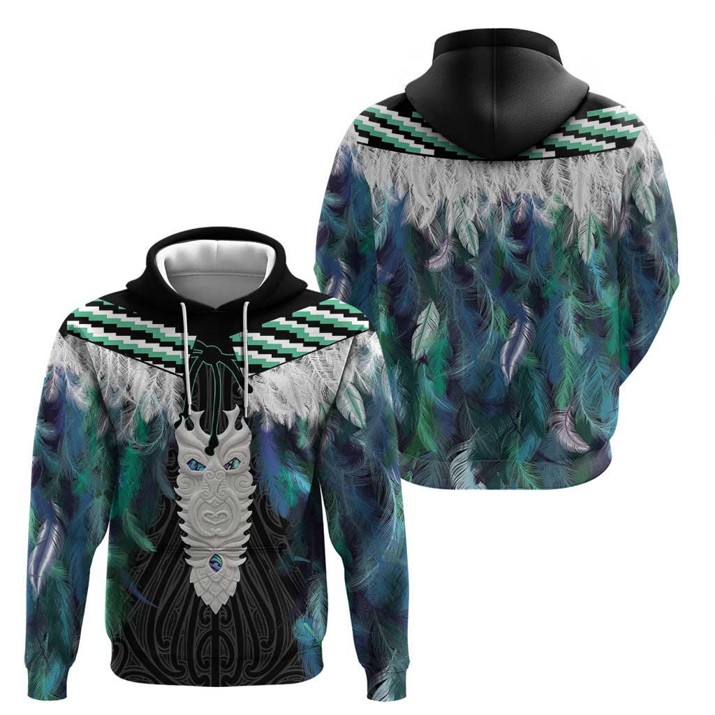 Aotearoa Korowai Motif Zip Hoodie Maori Tane Poutama