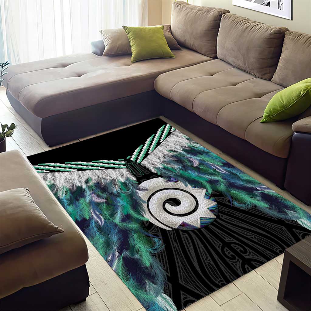 Aotearoa Korowai Motif Area Rug Maori Koru Poutama