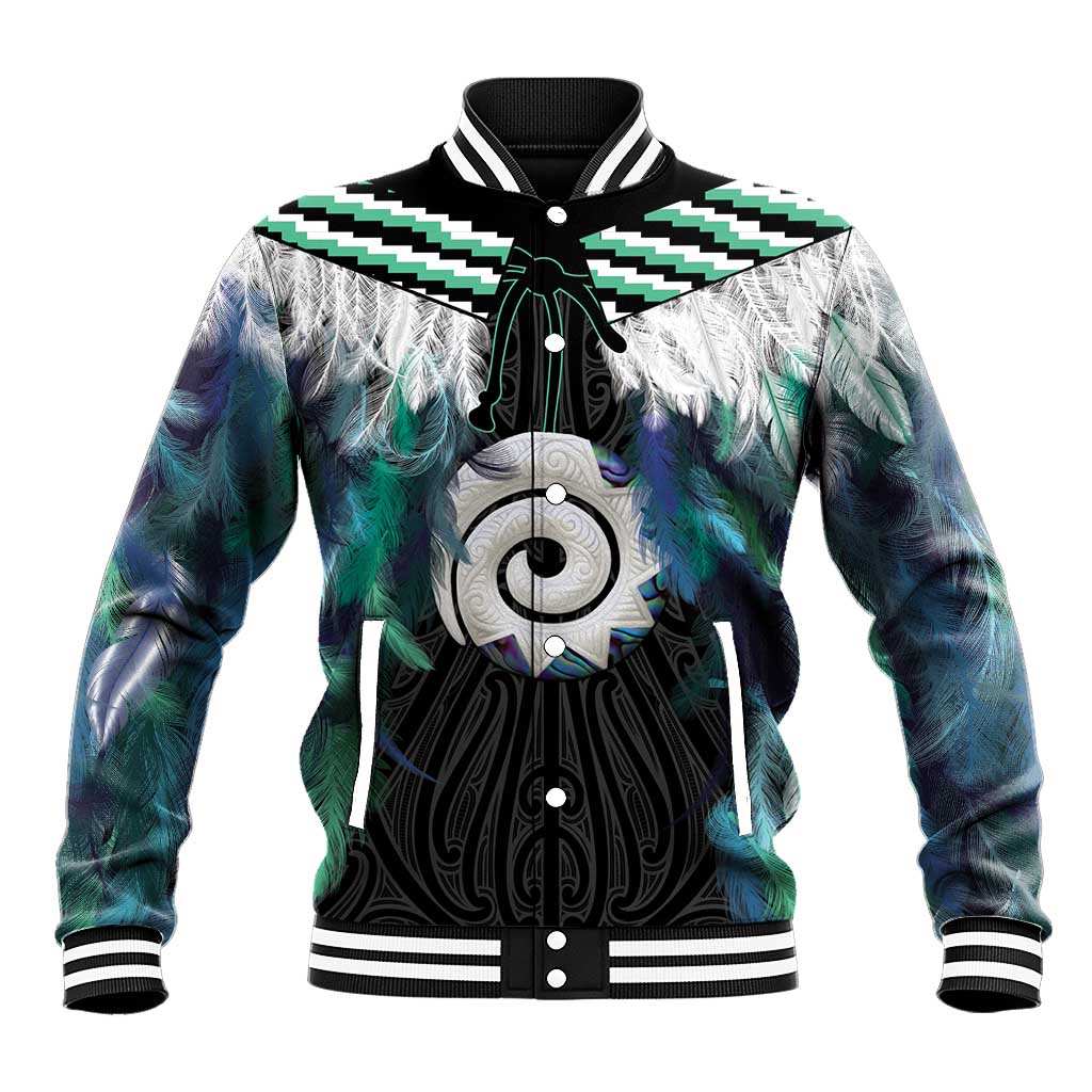 Aotearoa Korowai Motif Baseball Jacket Maori Koru Poutama