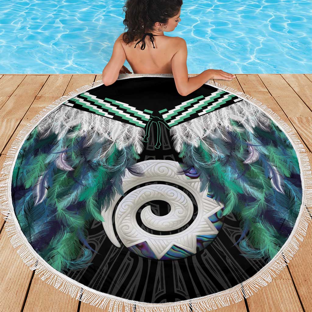 Aotearoa Korowai Motif Beach Blanket Maori Koru Poutama LT14 - Polynesian Pride