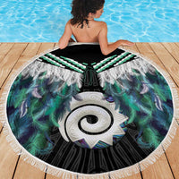 Aotearoa Korowai Motif Beach Blanket Maori Koru Poutama LT14 - Polynesian Pride