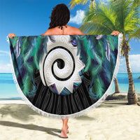 Aotearoa Korowai Motif Beach Blanket Maori Koru Poutama LT14 - Polynesian Pride