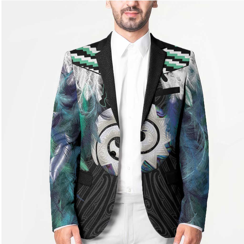Aotearoa Korowai Motif Blazer Maori Koru Poutama - Polynesian Pride