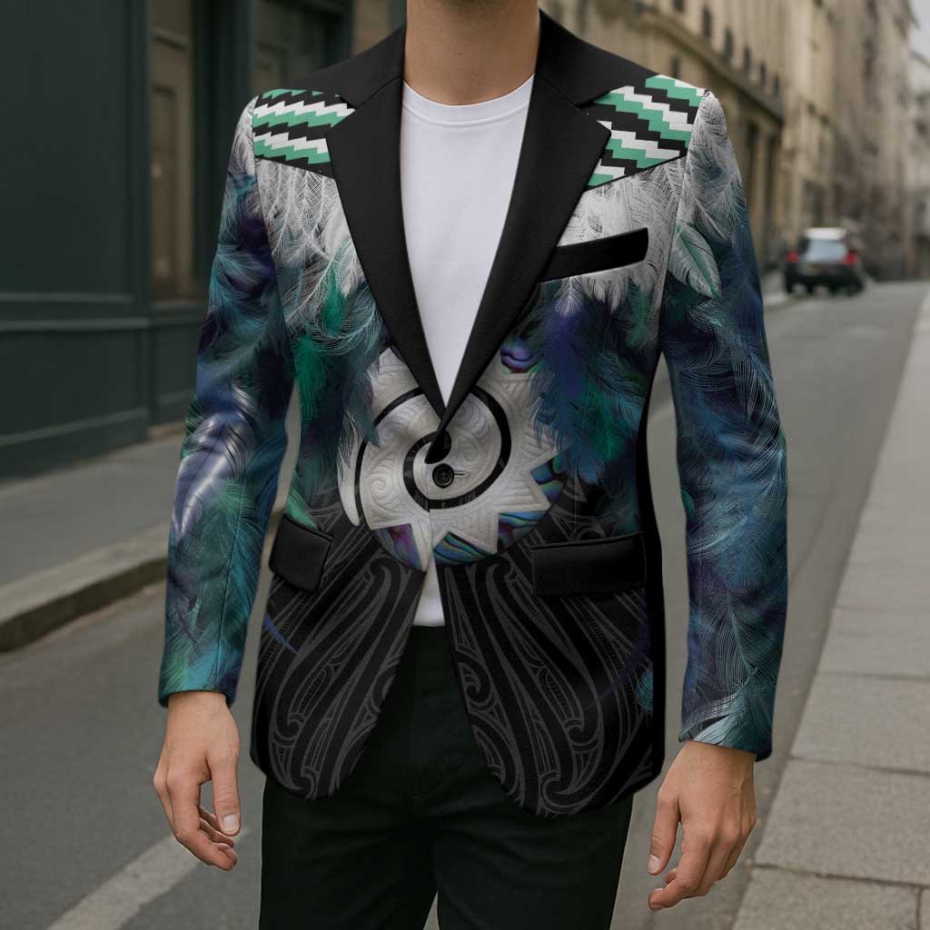 Aotearoa Korowai Motif Blazer Maori Koru Poutama - Polynesian Pride