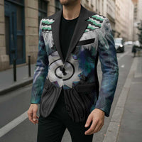 Aotearoa Korowai Motif Blazer Maori Koru Poutama - Polynesian Pride