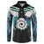 Aotearoa Korowai Motif Button Sweatshirt Maori Koru Poutama