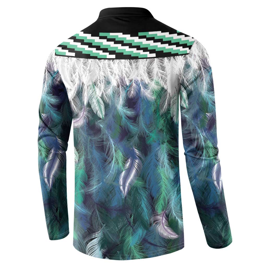 Aotearoa Korowai Motif Button Sweatshirt Maori Koru Poutama LT14 - Polynesian Pride