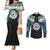Aotearoa Korowai Motif Couples Matching Mermaid Dress and Long Sleeve Button Shirt Maori Koru Poutama
