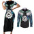 Aotearoa Korowai Motif Couples Matching Short Sleeve Bodycon Dress and Long Sleeve Button Shirt Maori Koru Poutama