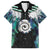 Aotearoa Korowai Motif Family Matching Puletasi and Hawaiian Shirt Maori Koru Poutama