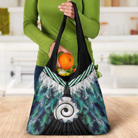Aotearoa Korowai Motif Grocery Bag Maori Koru Poutama LT14 - Polynesian Pride