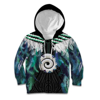Aotearoa Korowai Motif Kid Hoodie Maori Koru Poutama