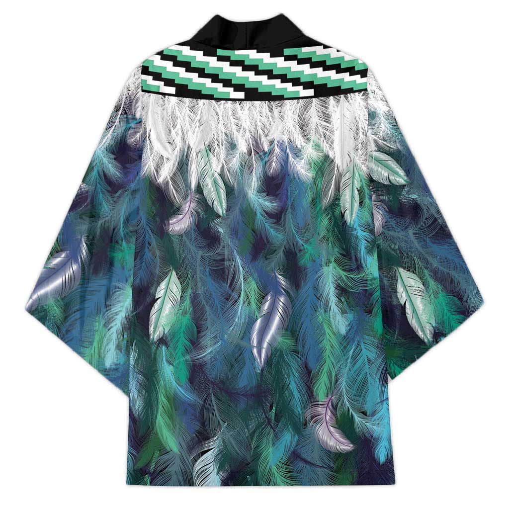 Aotearoa Korowai Motif Kimono Maori Koru Poutama - Polynesian Pride