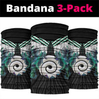 Aotearoa Korowai Motif Neck Gaiter Maori Koru Poutama - Polynesian Pride