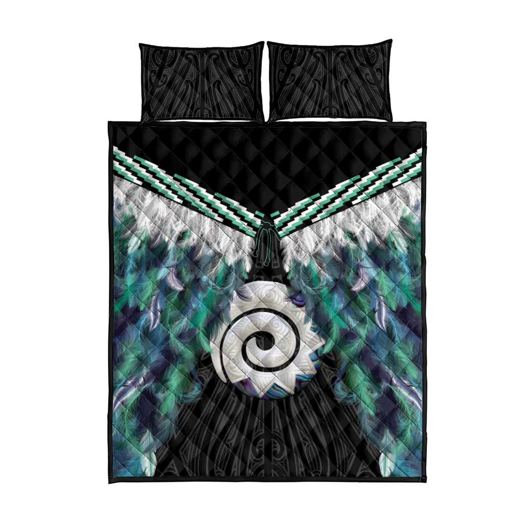 Aotearoa Korowai Motif Quilt Bed Set Maori Koru Poutama LT14 - Polynesian Pride