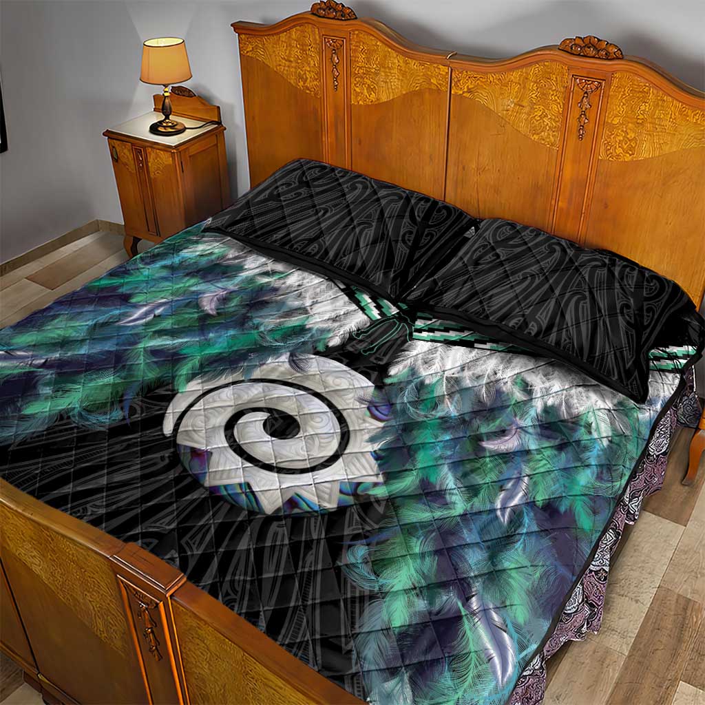 Aotearoa Korowai Motif Quilt Bed Set Maori Koru Poutama LT14 - Polynesian Pride