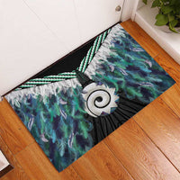 Aotearoa Korowai Motif Rubber Doormat Maori Koru Poutama LT14 - Polynesian Pride