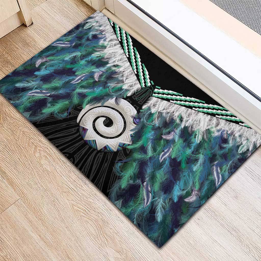Aotearoa Korowai Motif Rubber Doormat Maori Koru Poutama LT14 - Polynesian Pride