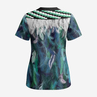 Aotearoa Korowai Motif Scrub Top Maori Koru Poutama LT14 - Polynesian Pride