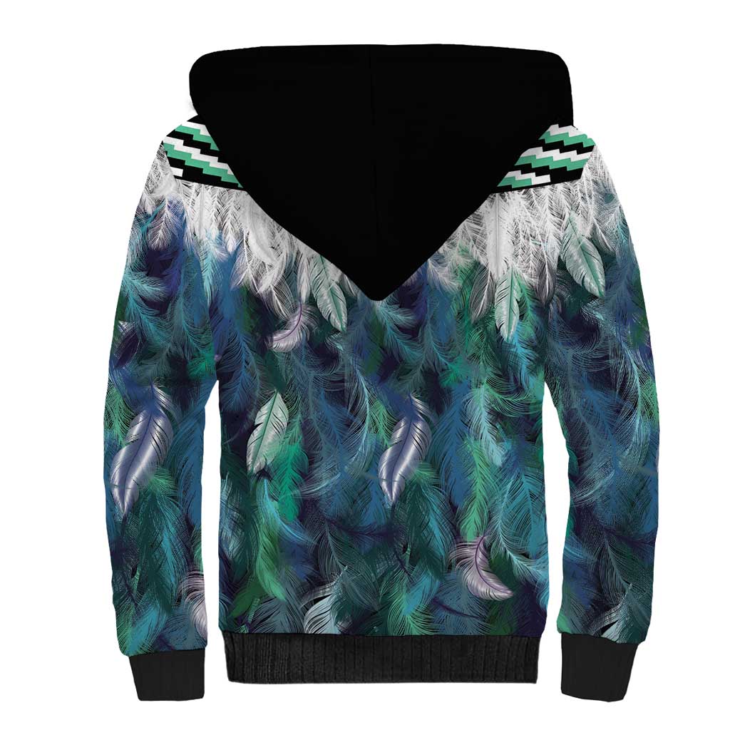 Aotearoa Korowai Motif Sherpa Hoodie Maori Koru Poutama LT14 - Polynesian Pride