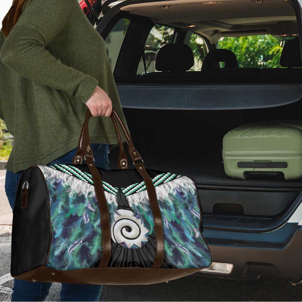 Aotearoa Korowai Motif Travel Bag Maori Koru Poutama - Polynesian Pride
