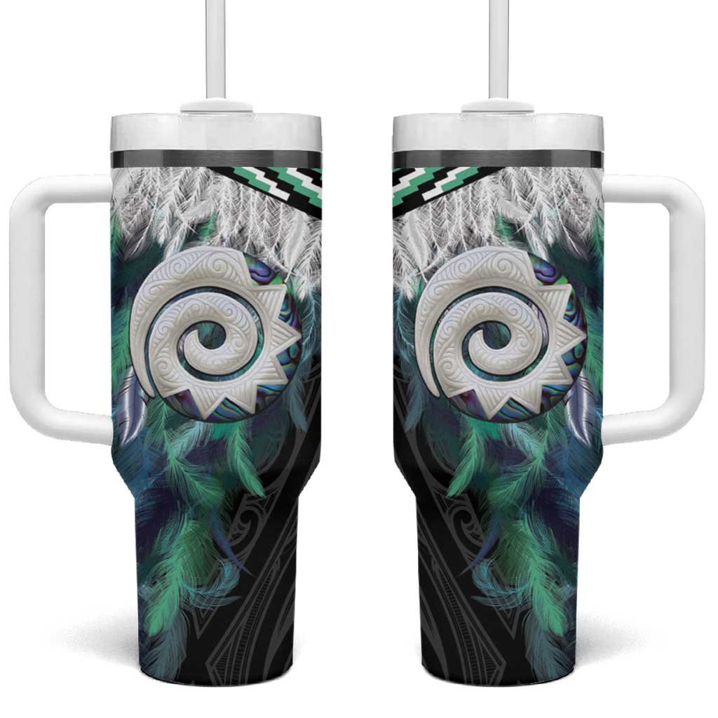Aotearoa Korowai Motif Tumbler With Handle Maori Koru Poutama