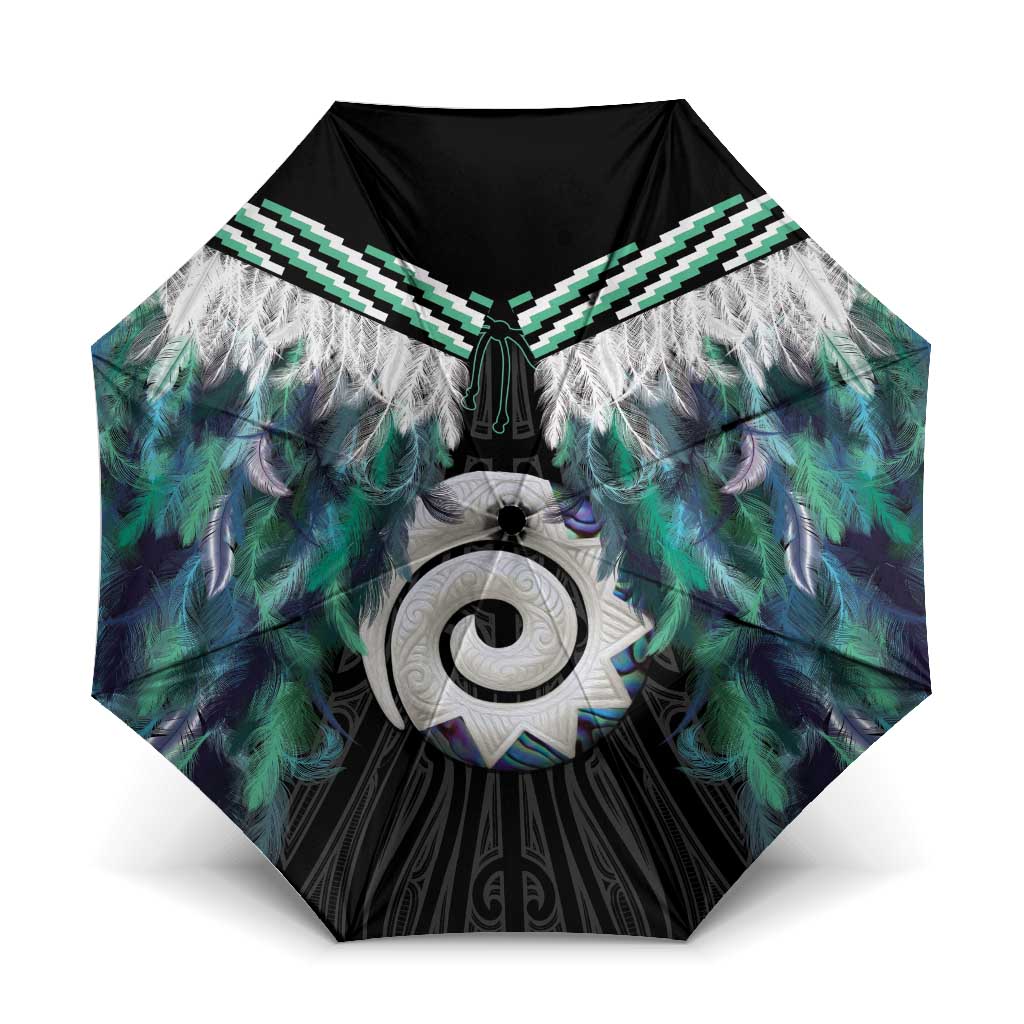 Aotearoa Korowai Motif Umbrella Maori Koru Poutama - Polynesian Pride