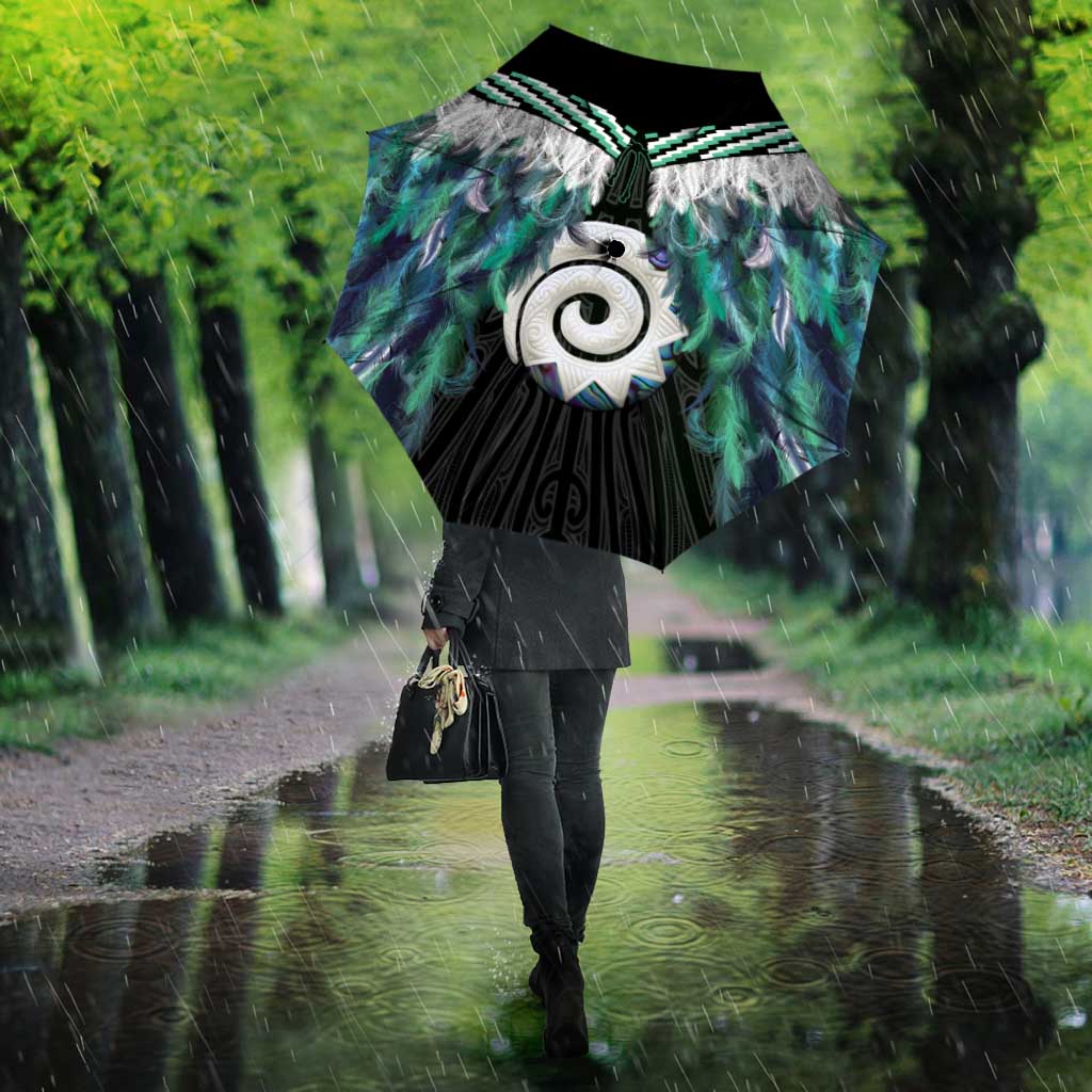 Aotearoa Korowai Motif Umbrella Maori Koru Poutama - Polynesian Pride