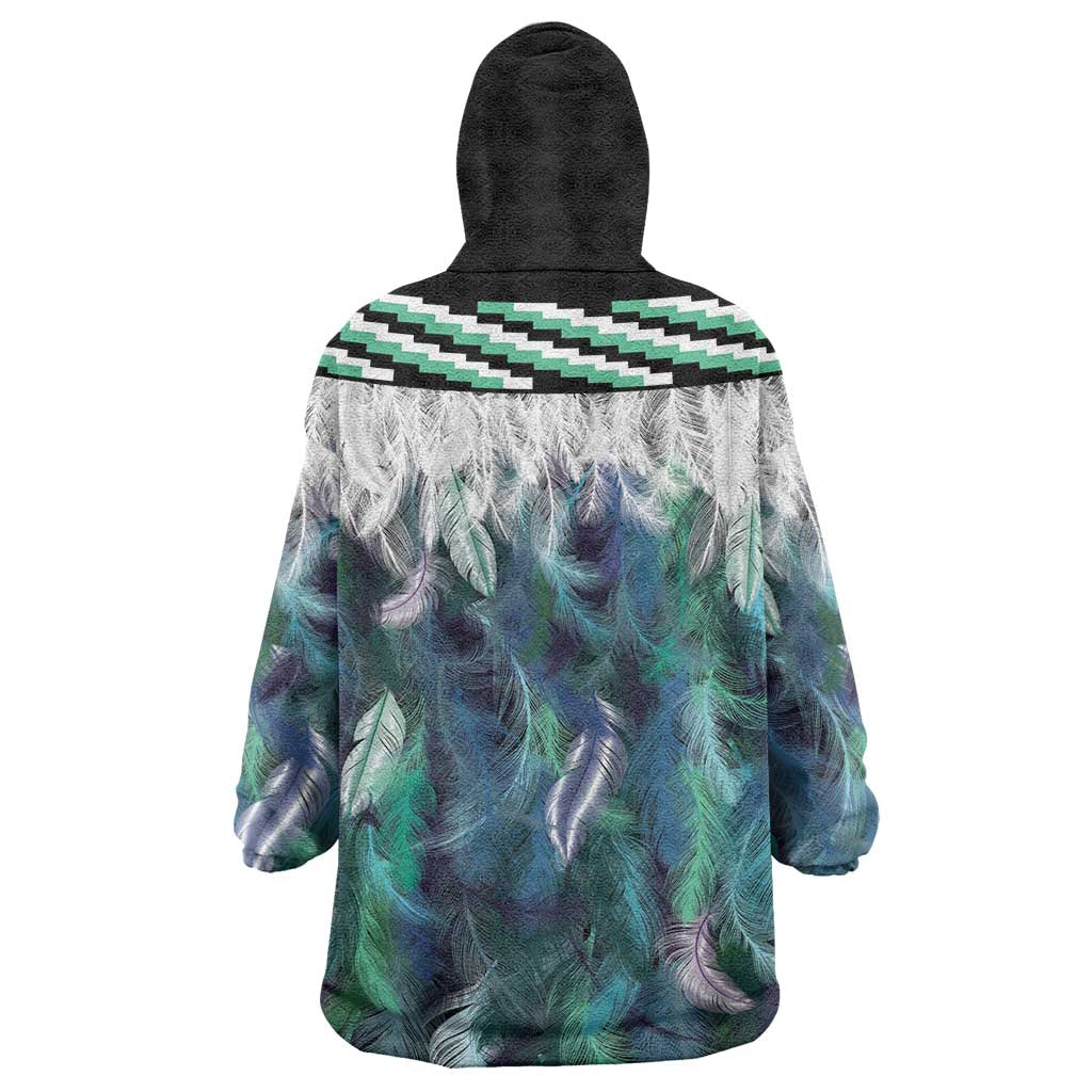 Aotearoa Korowai Motif Wearable Blanket Hoodie Maori Koru Poutama LT14 - Polynesian Pride