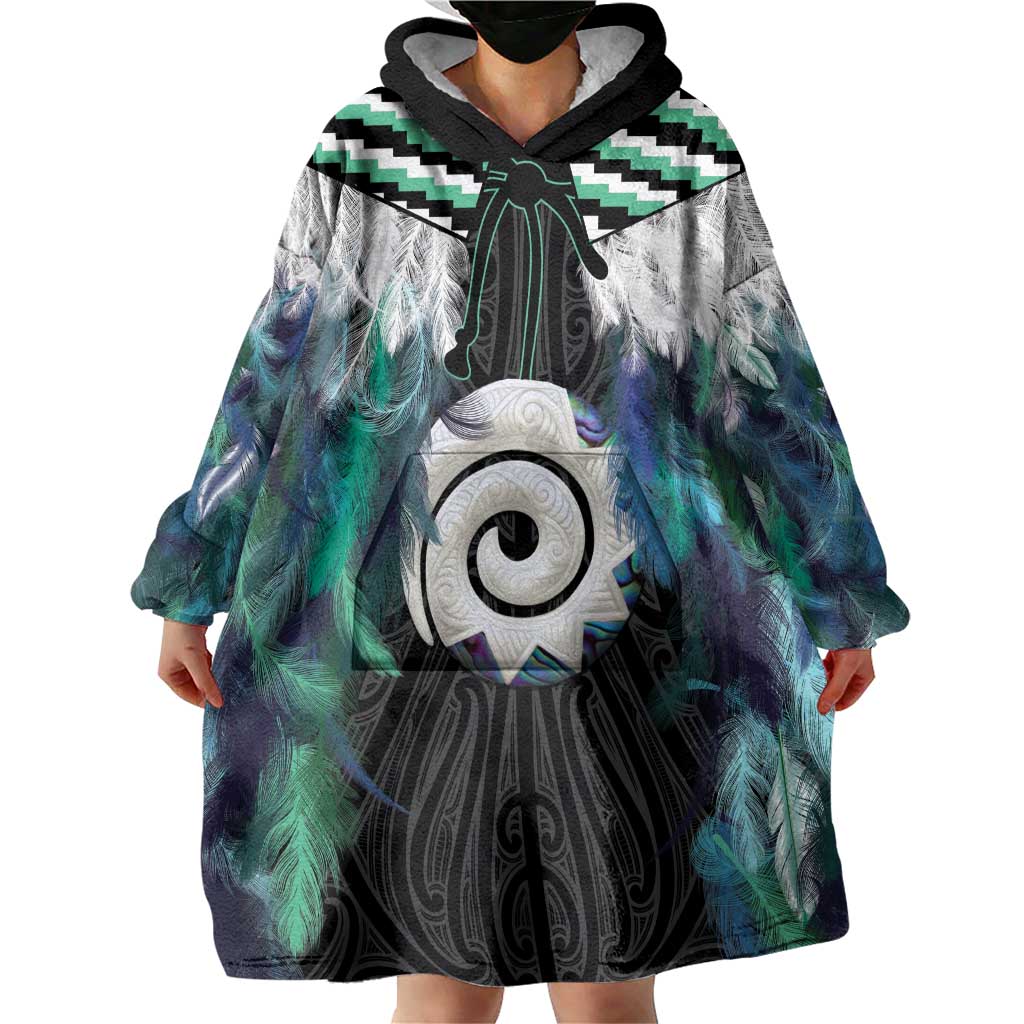 Aotearoa Korowai Motif Wearable Blanket Hoodie Maori Koru Poutama LT14 - Polynesian Pride