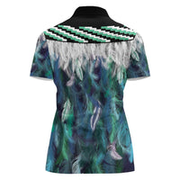 Aotearoa Korowai Motif Women Polo Shirt Maori Koru Poutama