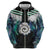 Aotearoa Korowai Motif Zip Hoodie Maori Koru Poutama