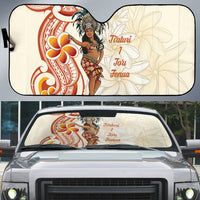 Heiva i Tahiti Auto Sun Shade Ori Tahitian Dance Tiare Maori LT14 Beige - Polynesian Pride
