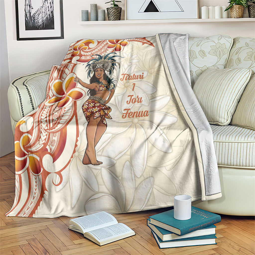 Heiva i Tahiti Blanket Ori Tahitian Dance Tiare Maori LT14 Beige - Polynesian Pride