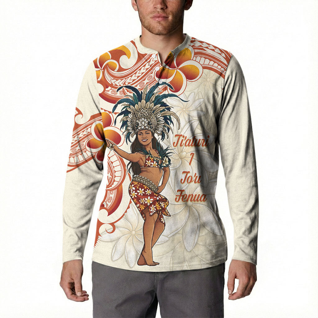 Heiva i Tahiti Button Sweatshirt Ori Tahitian Dance Tiare Maori LT14 - Polynesian Pride