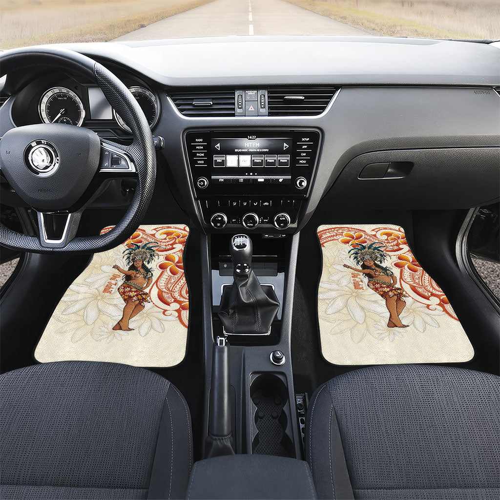 Heiva i Tahiti Car Mats Ori Tahitian Dance Tiare Maori LT14 Set 2pcs - Front Beige - Polynesian Pride