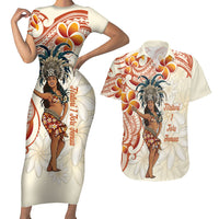 Heiva i Tahiti Couples Matching Short Sleeve Bodycon Dress and Hawaiian Shirt Ori Tahitian Dance Tiare Maori