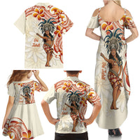 Heiva i Tahiti Family Matching Summer Maxi Dress and Hawaiian Shirt Ori Tahitian Dance Tiare Maori