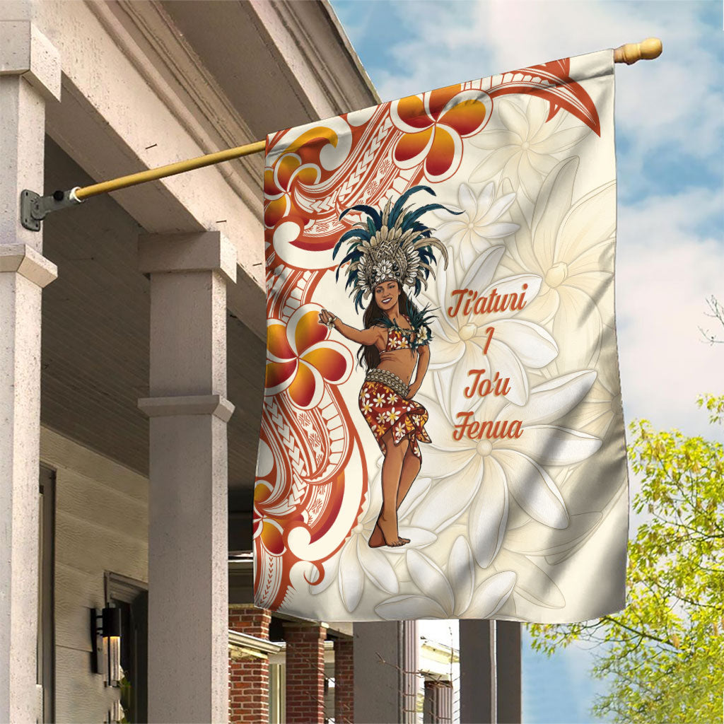 Heiva i Tahiti Garden Flag Ori Tahitian Dance Tiare Maori LT14 House Flag Beige - Polynesian Pride