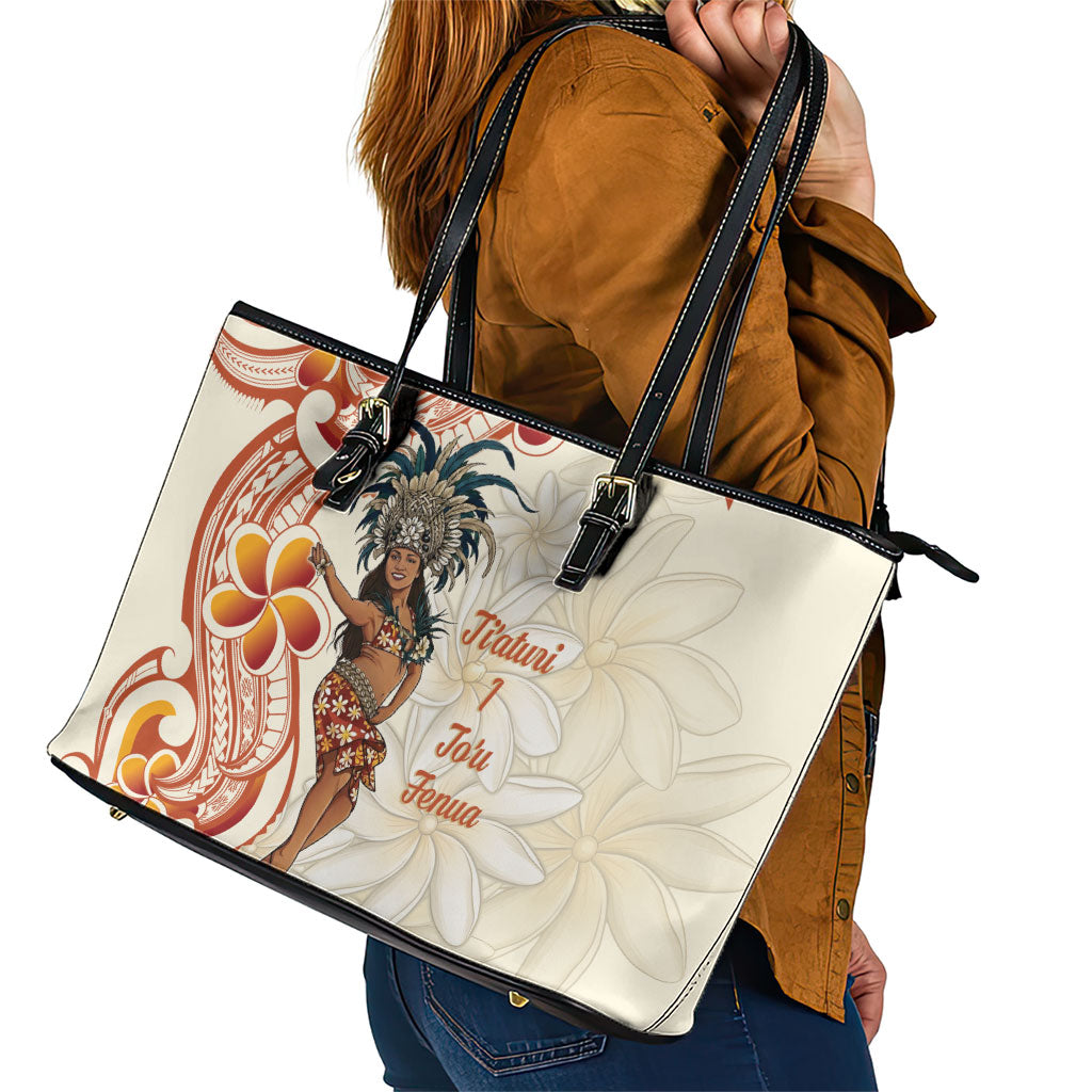 Heiva i Tahiti Leather Tote Bag Ori Tahitian Dance Tiare Maori LT14 - Polynesian Pride
